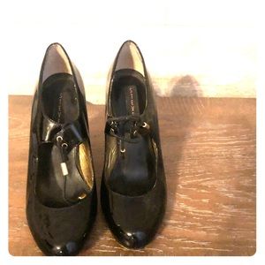 Black closed toe heels by STEVEN